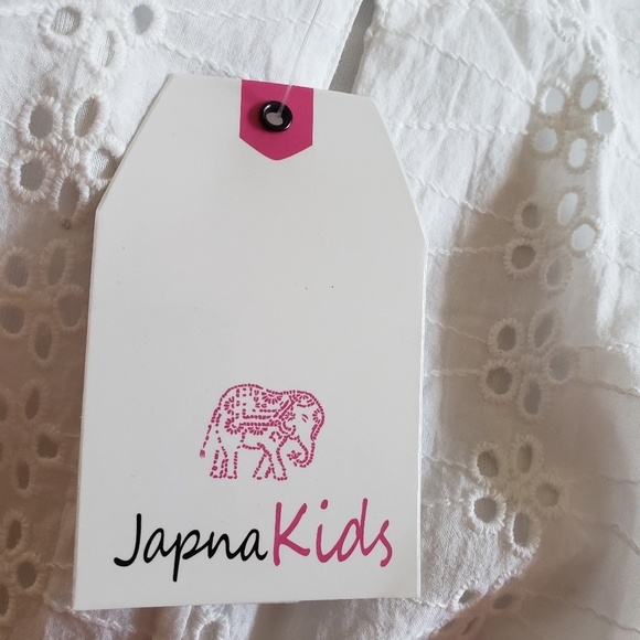 NWT Japna Kids White Eyelet Sleeveless Summer Dress - Picture 8 of 8